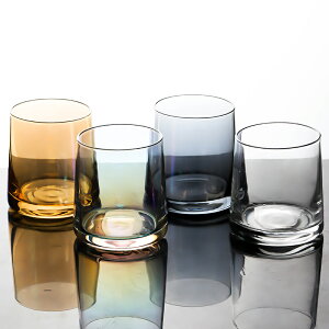 威士忌酒杯洋酒杯子炫彩玻璃杯北歐風家用創意雞尾酒杯喝水杯網紅