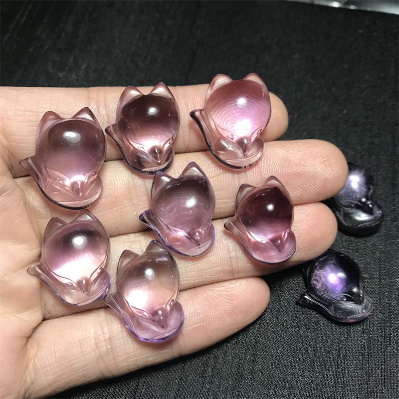 天然紫水晶狐貍吊墜女款大頭狐仙掛件招桃花靈狐時尚水晶飾品項鏈