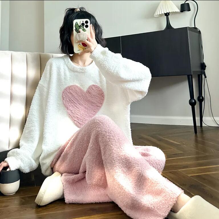 珊瑚絨家居服特大碼睡衣女冬季軟綿綿日系網紅加厚保暖【步行者戶外生活館】