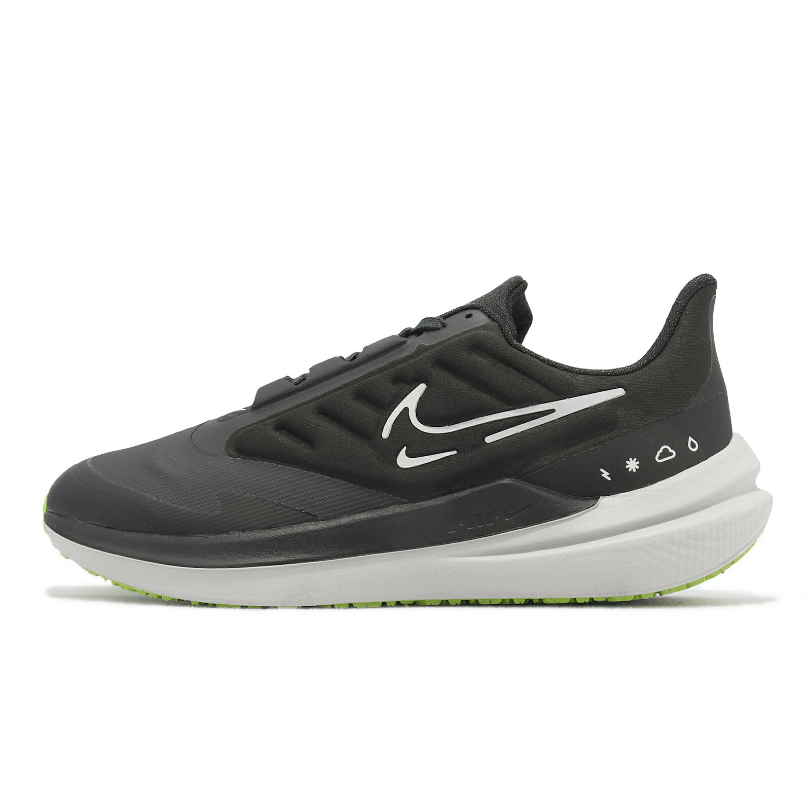 Nike 慢跑鞋 Air Winflo 9 Shield 黑 白 防潑水 男鞋 路跑 回彈 運動鞋
