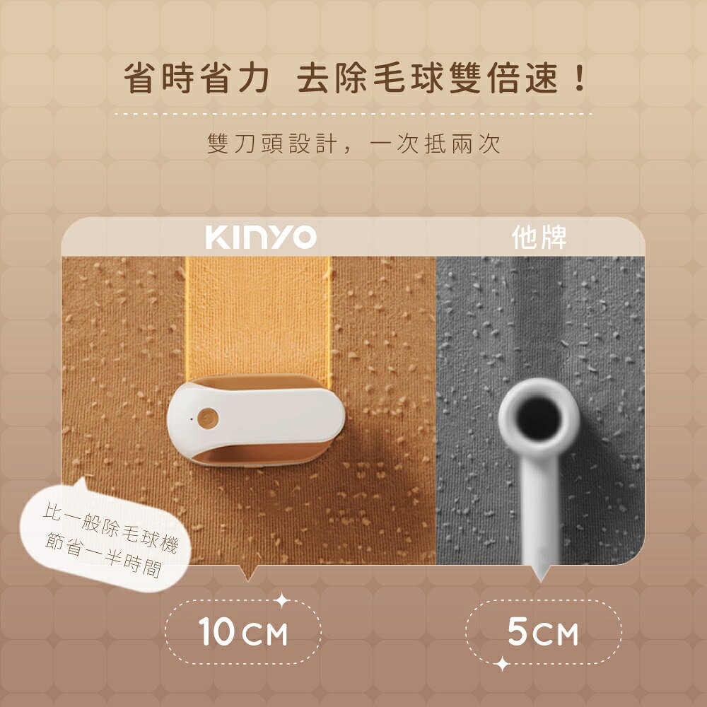【KINYO】雙刀頭充電式除毛球機 (CL) 2