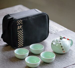 旅行茶具套裝便攜包五虎陶瓷功夫茶具戶外家用簡約辦公日式茶壺杯