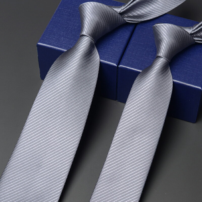灰色黑純色領帶男士商務正裝職業8cm 女韓版窄6cm 手打時尚禮盒裝