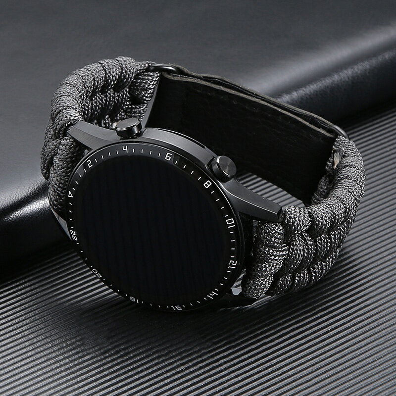 傘繩尼龍編織錶帶 20mm 22mm通用錶帶適用華爲Huawei GT23 Galaxy Watch華為三星錶帶