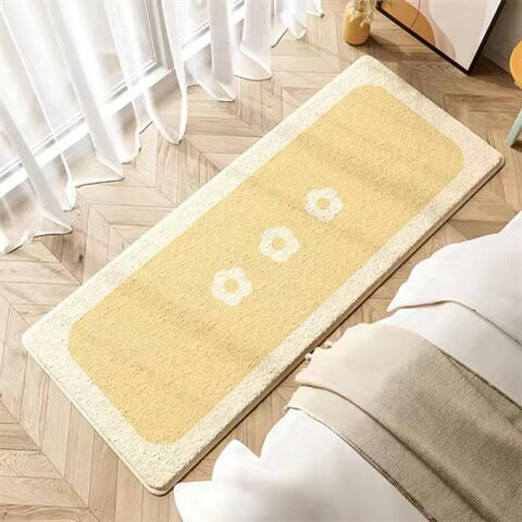 現代簡約加厚仿羊絨床邊地毯臥室長條地墊可定制臥室客廳沙發茶幾