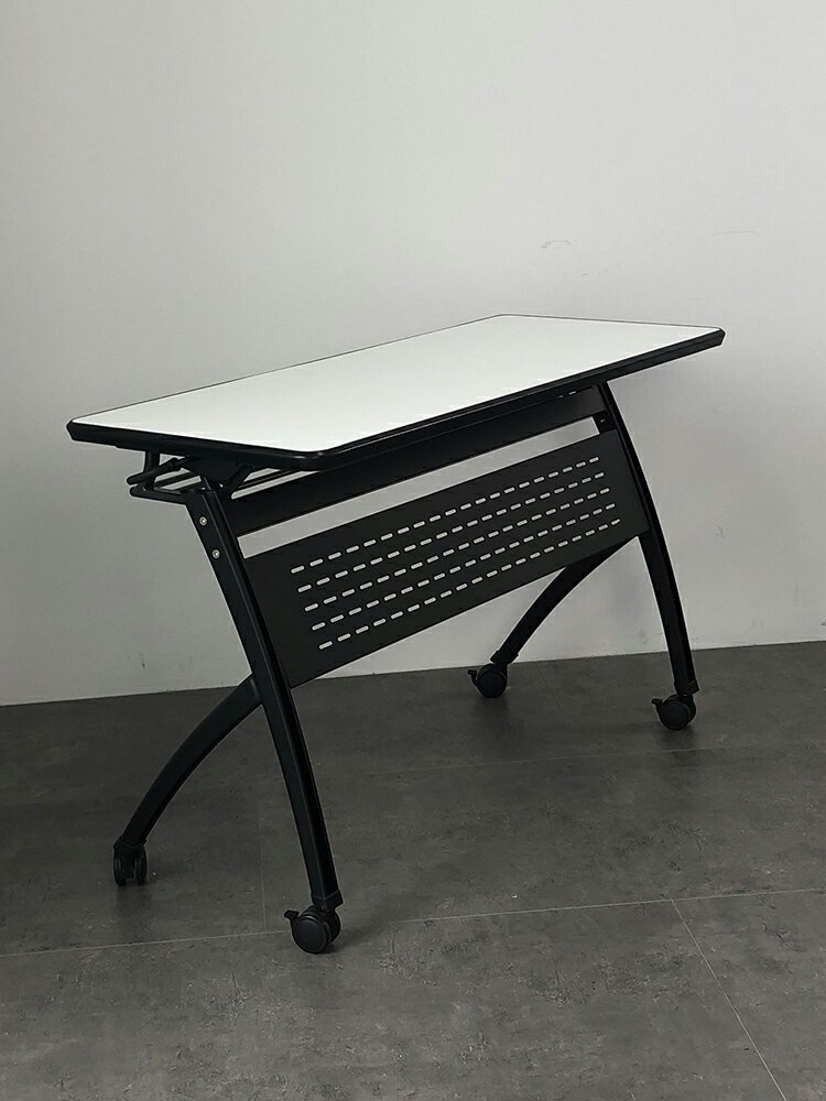 定製側翻會議桌移動培訓桌椅自由組合課桌椅折疊辦公桌可拼長條桌
