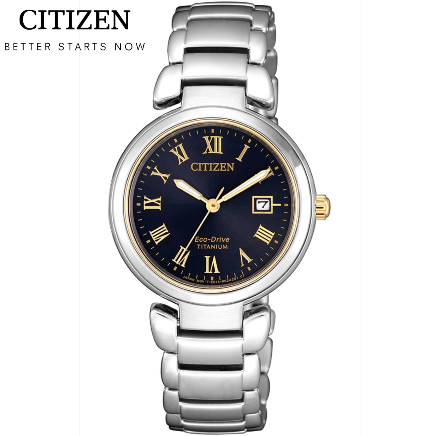 CITIZEN星辰錶 LADY'S系列 CITIZEN星辰 光動能 簡單生活鈦金屬女錶 EW2509-83L-黑/29mm