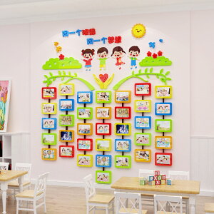 小學幼兒園班級文化墻照片墻裝飾教室布置亞克力相框墻貼墻面貼畫