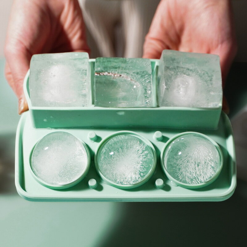 APP下單享點數9% 食品級矽膠冰塊模具冰格冰球家用按壓軟製冰儲存盒冰盒輔食冷凍格