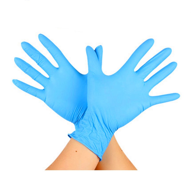 一次性手套乳膠手套丁晴防滑橡塑膠勞保家用食品防護藍色色加厚