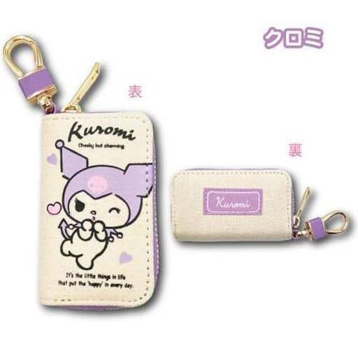 【震撼精品百貨】酷洛米 Kuromi~日本SANRIO三麗鷗 酷洛米帆布拉鍊車用鑰匙包-紫*14138