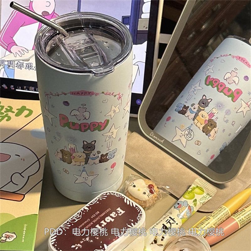 2024新款水杯保溫杯女不銹鋼杯子巨無霸吸管杯便攜大容量咖啡杯子【宜家良品百貨】