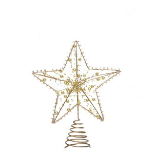 新款圣誕樹頂星裝飾品鐵藝五角星裝飾星星圣誕樹發光頂部燈裝飾