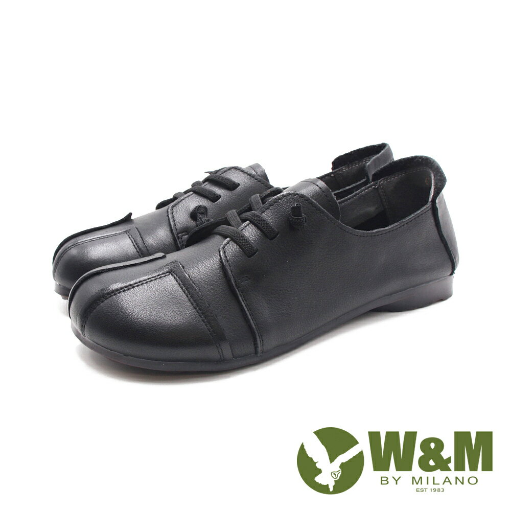 W&M(女)親膚柔軟羊皮休閒鞋 女鞋－黑色(另有刷棕色)