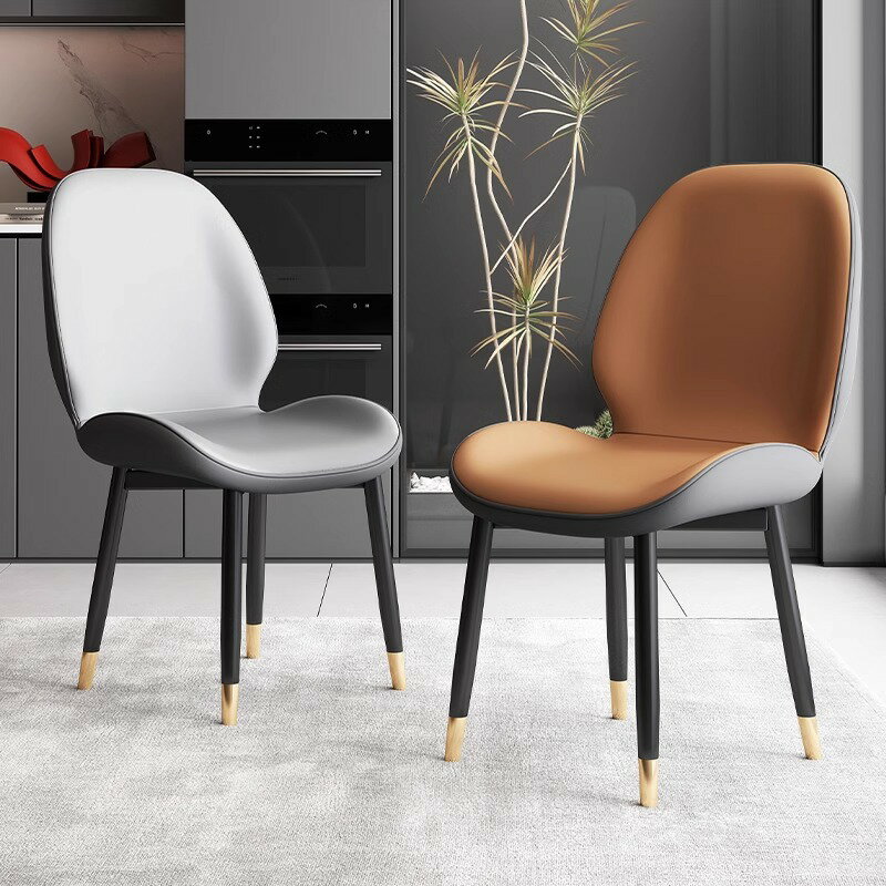 意式侘寂風餐椅家用高級輕奢設計師椅子現代簡約軟包靠背餐桌椅子
