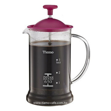 金時代書香咖啡 TIAMO 多功能法式玻璃濾壓壺 650cc SGS合格 HG2110PK