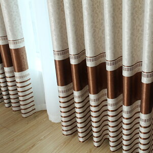 歐式高檔陽離子窗簾全遮光加厚雙面布料咖啡色成品紗客廳臥室特價