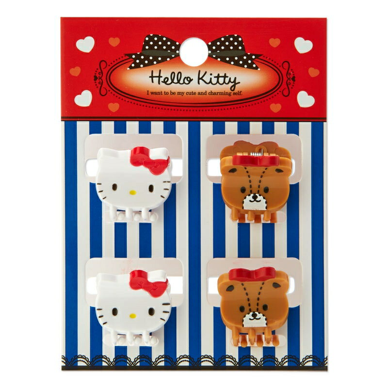 【震撼精品百貨】Hello Kitty 凱蒂貓 三麗鷗 造型鯊魚髮夾組*17706 震撼日式精品百貨