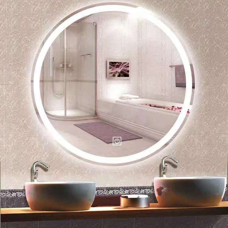 智能鏡子LED燈鏡浴室鏡壁掛衛浴圓鏡衛生間浴室鏡帶燈藍牙防霧鏡
