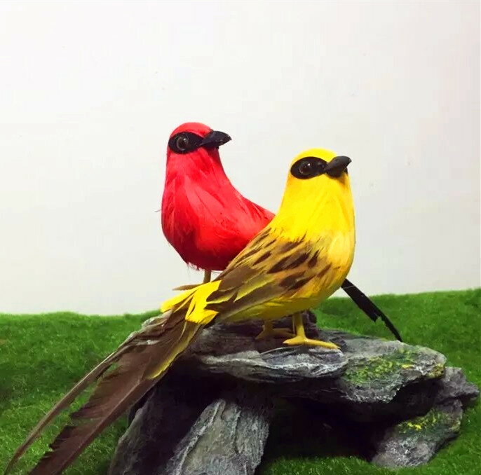 定做各種仿真黃鸝鳥 喜鵲彩色鳥 仿真羽毛攝影道具 動物標本模型