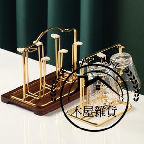 茶杯架家用杯子收納置物架託盤玻璃杯瀝水架水杯掛架倒掛【木屋雜貨】