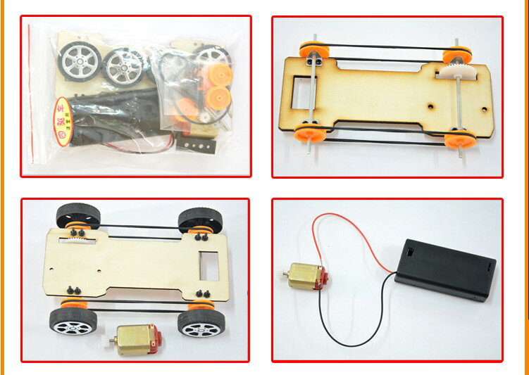 小學小制作小發明手工拼裝木質四驅車DIY兒童益智玩具賽車組合 6