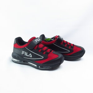 FILA 氣墊籃球運動鞋 中大童鞋 台灣製 足部防護 穩定支撐 魔鬼氈 3B802X024 黑紅【iSport愛運動】