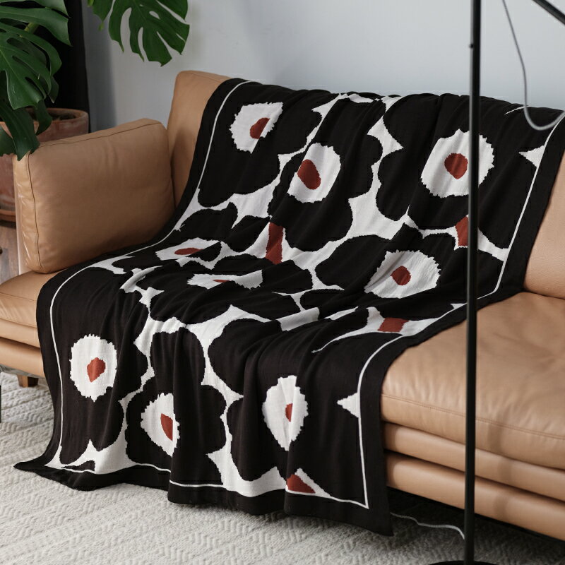 復古設計風荷蘭花針織毛線毯沙發休閑蓋毯保暖午睡裝飾毯包郵新品