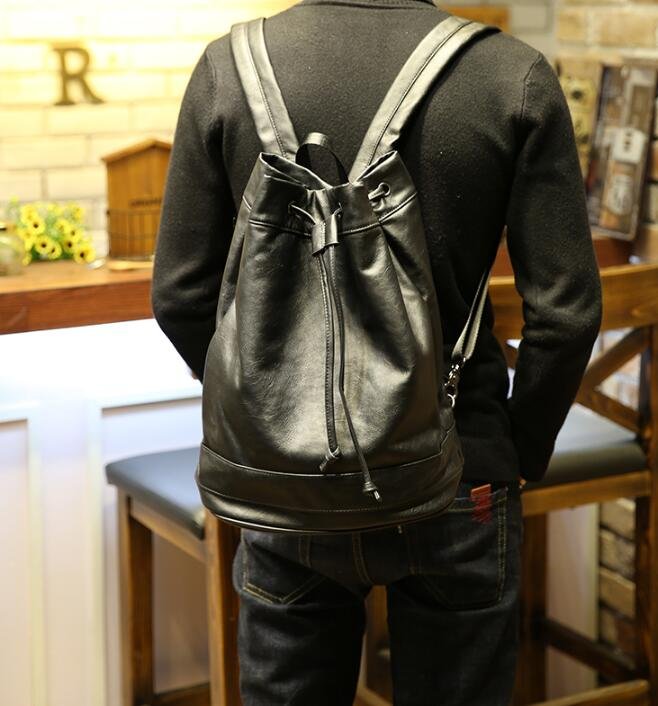 FINDSENSE Z1 韓國 時尚 潮 男 皮質 休閒 束口 旅行包 學生包 書包 後背包 雙肩包 戶外 旅行包