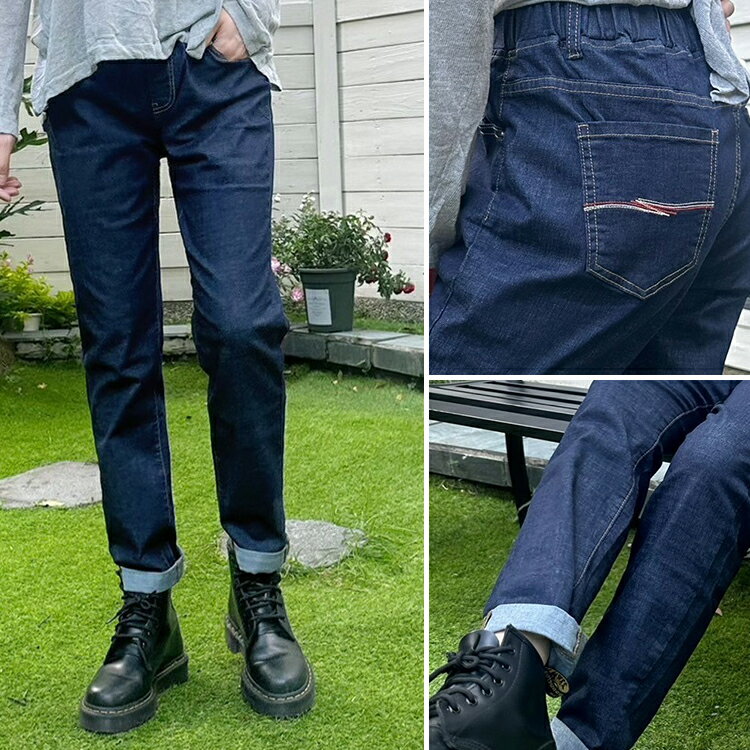 帥性反摺牛仔褲(M-3L)   【B370342】