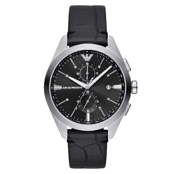 EMPORIO ARMANI 亞曼尼 Rosa系列 AR11542 時空旅人日曆計時手錶 黑面銀框 43MM｜樂天領券折300★全館特惠中★指定刷卡回饋10%