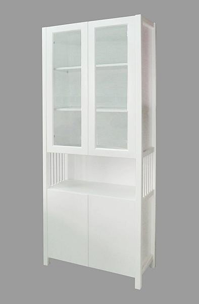 【尚品傢俱】821-353-3 魯娜2.7尺白色四門書櫃