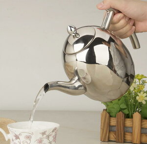 不銹鋼加厚咖啡泡茶壺帶過濾網酒店餐廳飯店用電磁爐大號茶壺