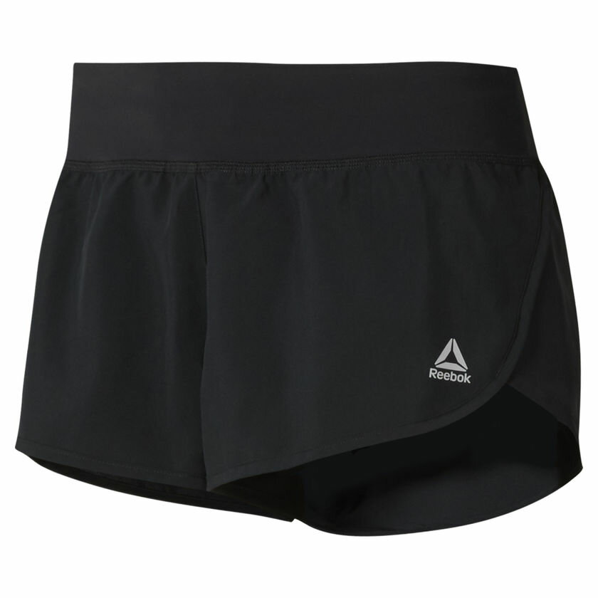 REEBOK LES MILLS® TWO-IN-ONE WOVEN SHORTS 女裝 短褲 慢跑 有氧 乾爽 舒適 透氣 黑【運動世界】DV2680