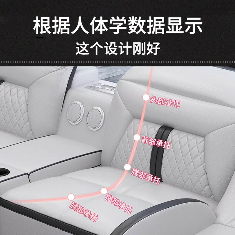 現代簡約真皮沙發組合客廳頭層牛皮大小戶型電動智慧多功能