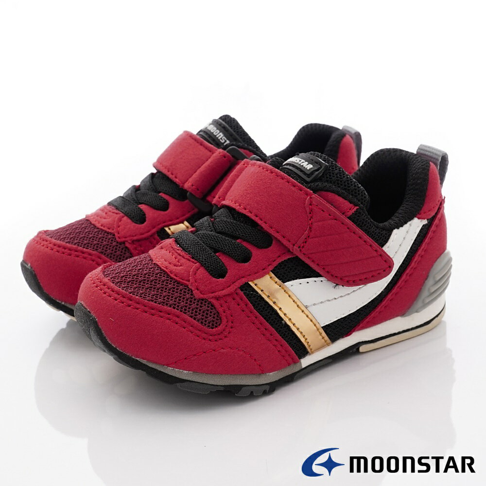 日本月星Moonstar機能童鞋HI系列寬楦頂級學步鞋款2121S62紅(中小童段)