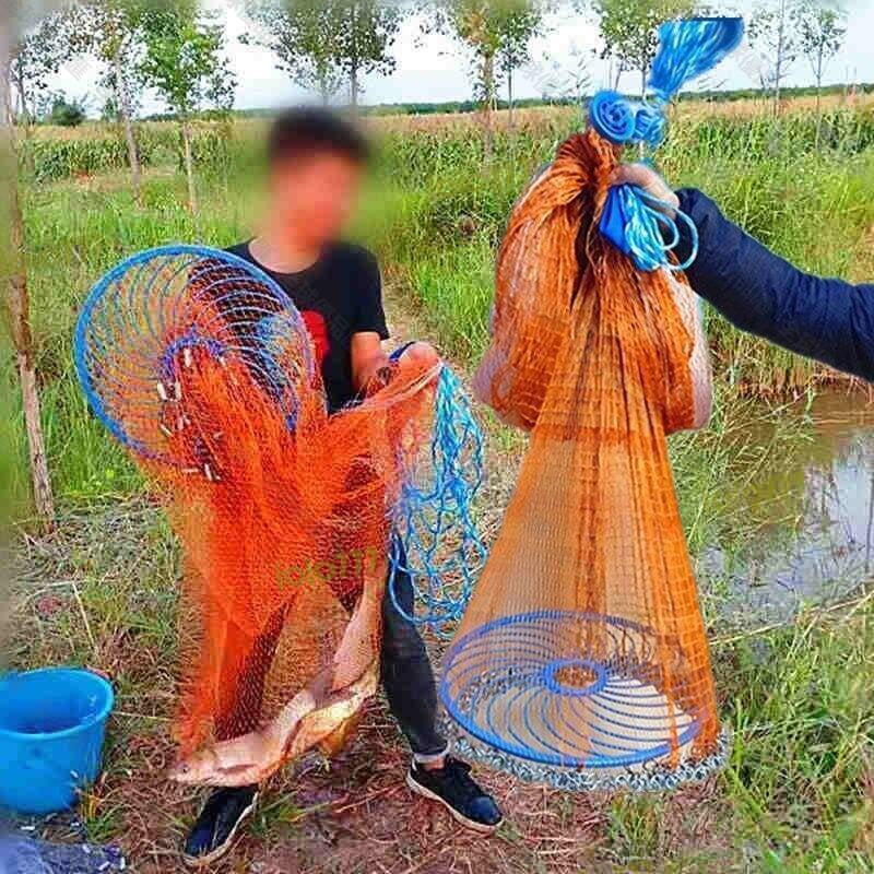 【全球優品匯】^^撒網飛盤手拋網鉛墜捕魚網自動傻瓜式輪胎線漁網手撒網旋網網魚網 全