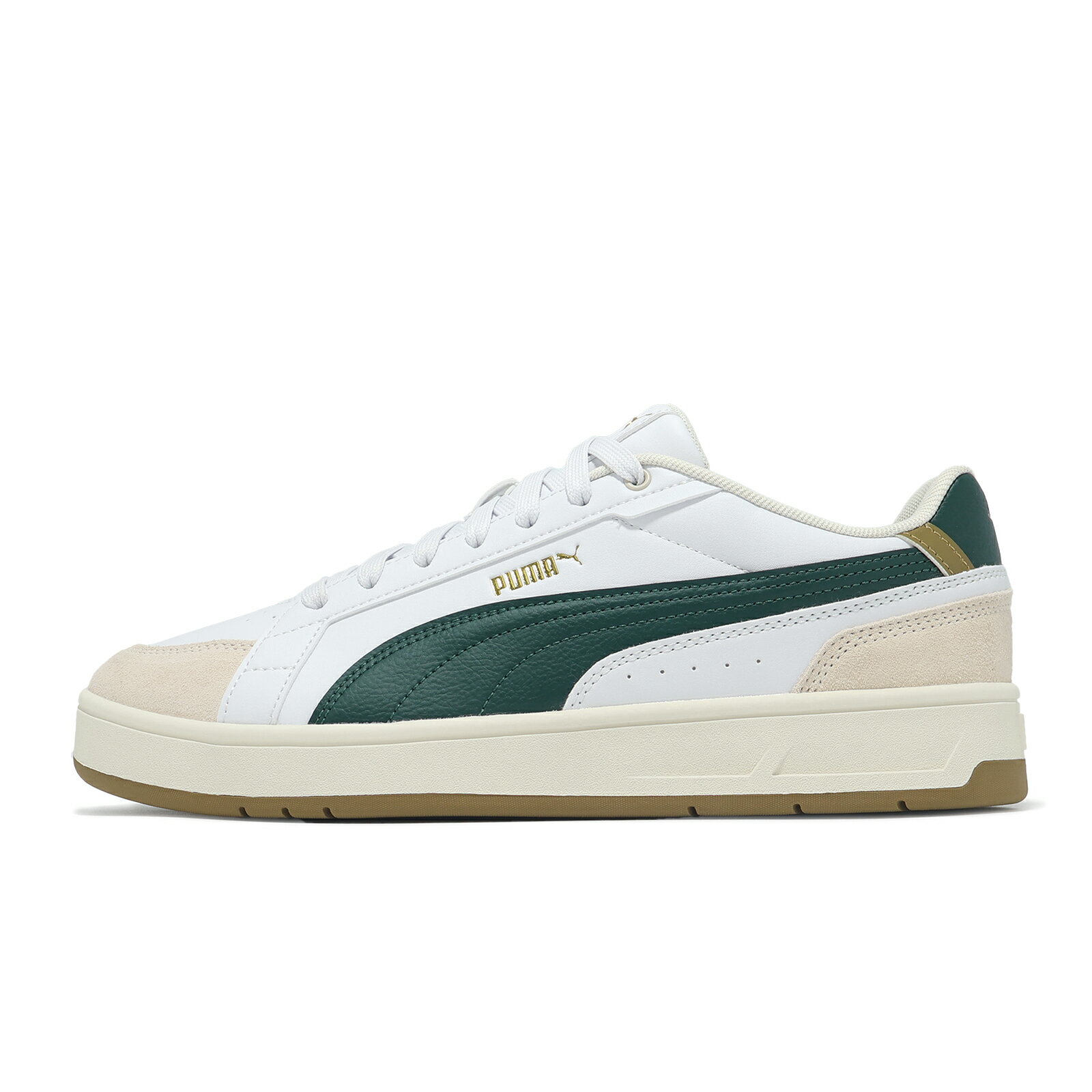 Puma 休閒鞋 Court Classico Sport 男鞋 白 綠 膠底 復古 運動鞋