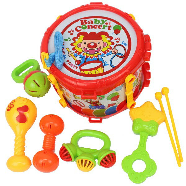 歡樂 敲擊樂器組 鈴鼓+爵士鼓 6件樂器組 /一袋入(促180)-創D17B【領券滿額再折千11/30止】