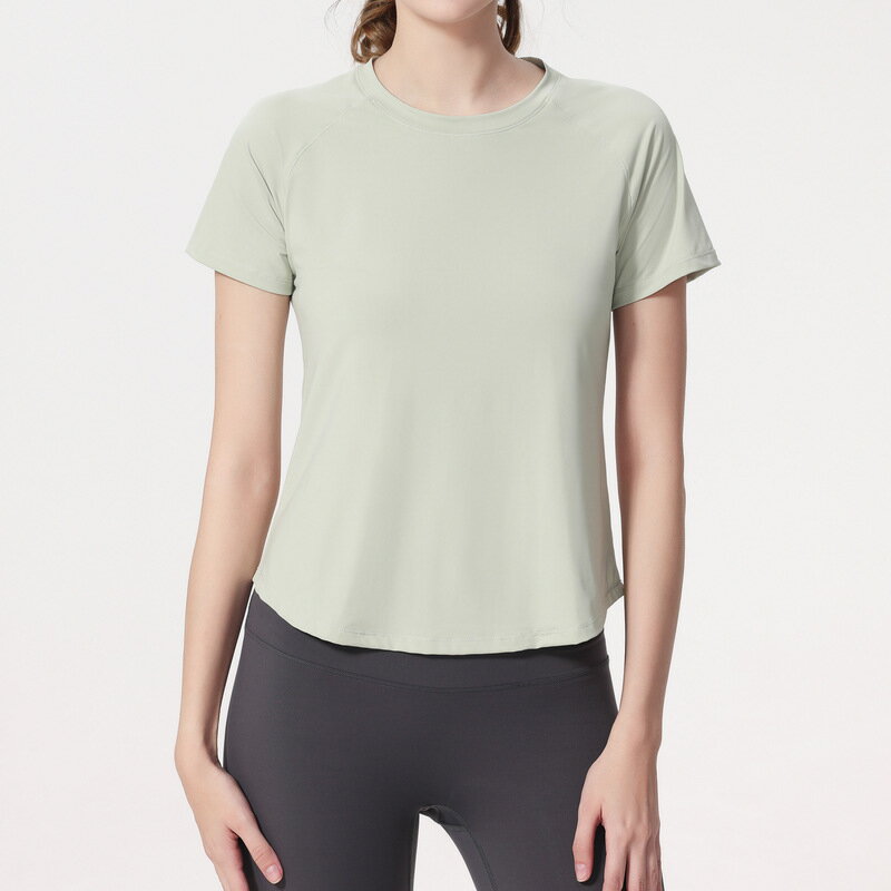 【巴黎精品】現貨+預購 女運動服短袖瑜珈服居家運動服裸感親膚透氣速乾-圓領透氣網紗拼接女上衣a1jo2