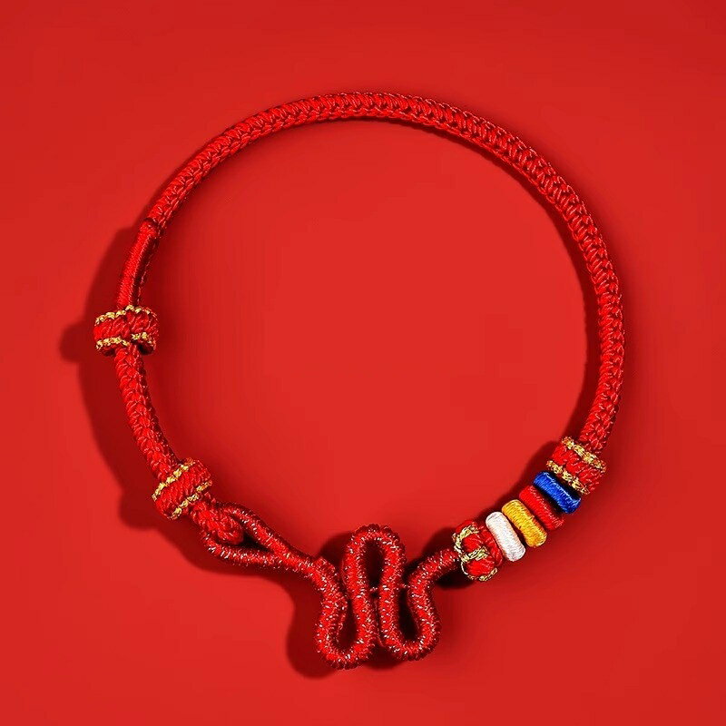 現貨+預購 編織手鍊手工手繩女手珠平安擋煞防小人轉運淨化招財開運-靈蛇獻瑞本命年3色74kj8【獨家進口】【米蘭精品】
