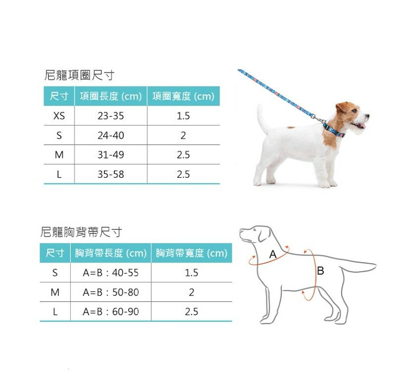 Collar 扣樂尼龍項圈胸背帶牽繩狗鍊犬用外出拉帶xs M 狗狗拉繩中型犬頸圈狗狗項圈犬用品 深朵小舖