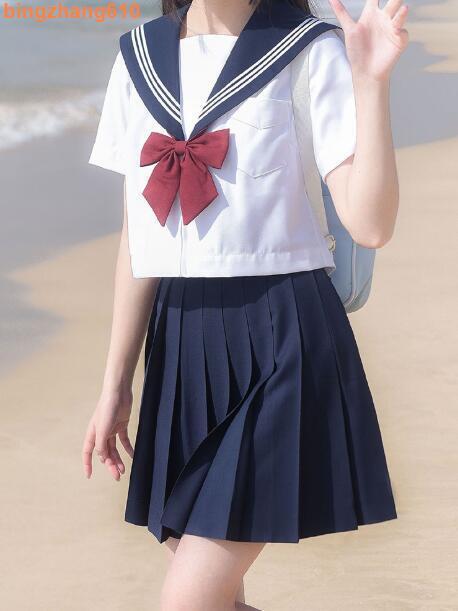 大尺碼水手服 日系海軍風 JK制服 紺色水手服軟妹服女學生裝校服套裝