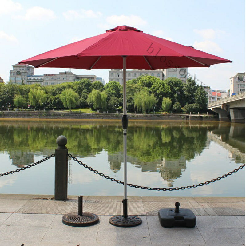 免運 定製戶外2.7米8骨遮陽傘廣告傘中柱傘庭院防雨防紫外綫手搖太陽傘