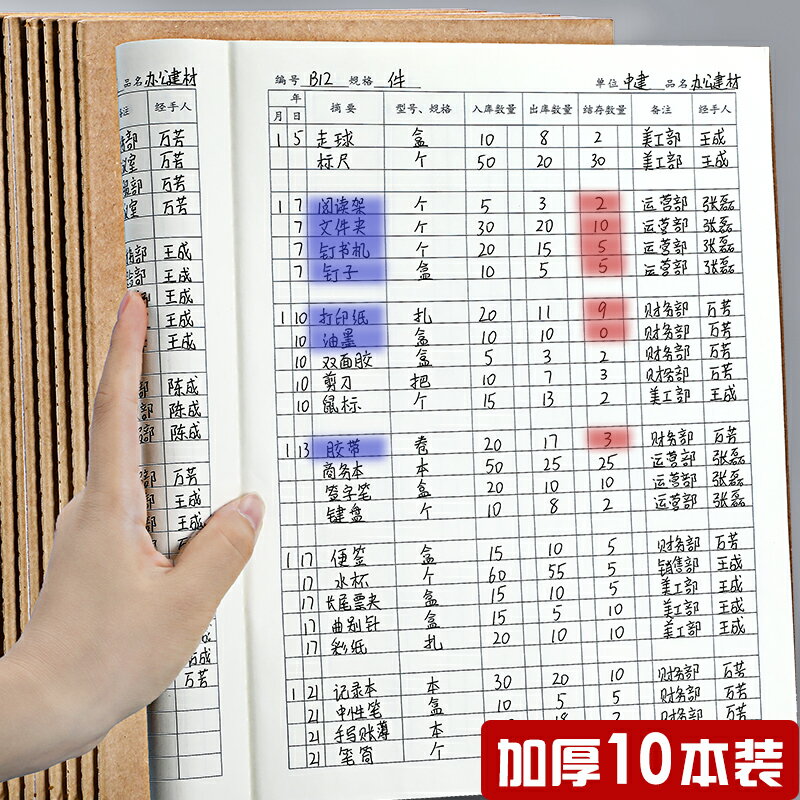 出入庫記錄本進出貨明細賬本商用通用A4大號店鋪倉庫服裝行業庫存物資產品盤點統計採購清單商品進貨登記本