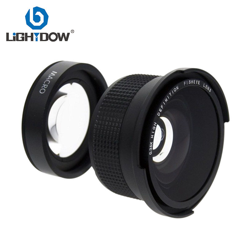 58mm 0.35x超廣角魚眼微距二合一附加鏡頭適用尼康佳能索尼富士等【Snowbelle優選】