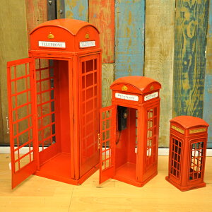 鐵藝攝影道具英國倫敦紅色電話亭鐵儲錢罐書架擺件裝飾品復古書柜