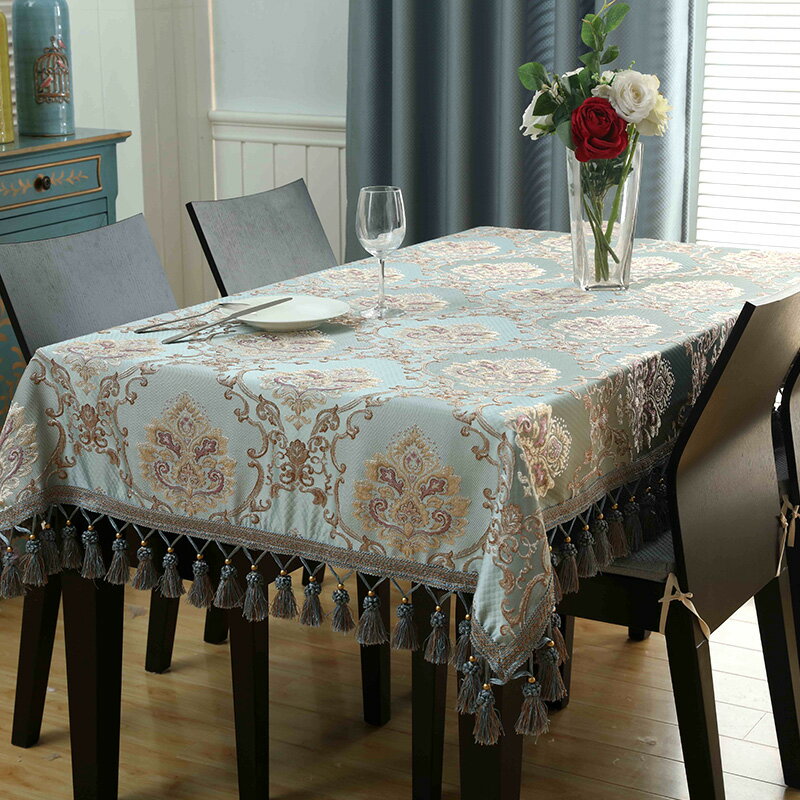 歐式茶幾桌布布藝長方形餐桌布高級感高檔奢華方桌正方形臺布桌墊