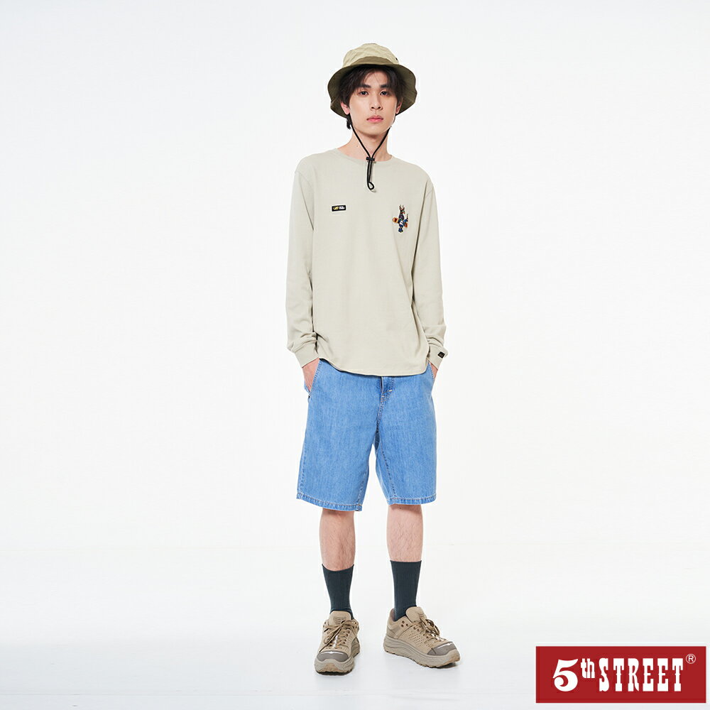 男休閒大口袋牛仔短褲-拔洗藍【5th STREET】【APP下單享4%點數】 0