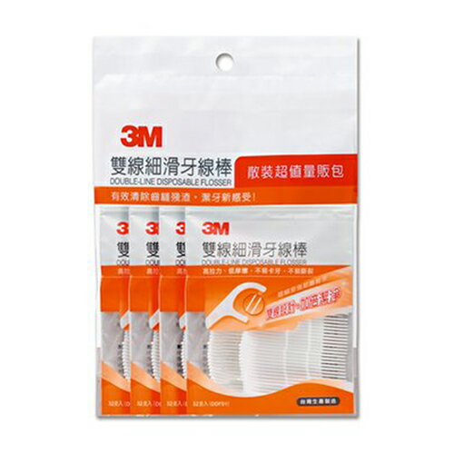 【史代新文具】3M DDFH1 雙線細滑牙線棒 散裝超值量包 (32支x4包)